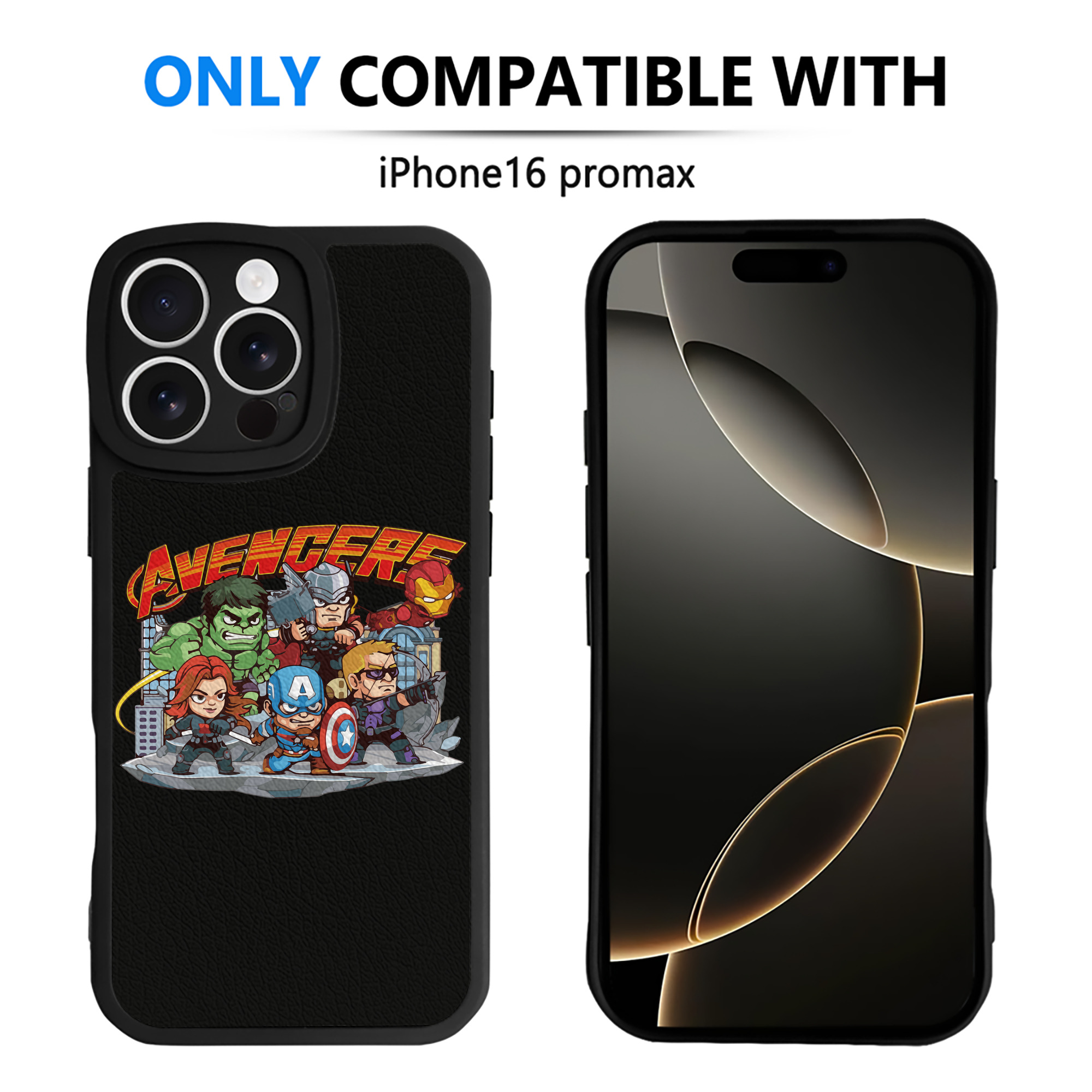 （画像用） アベンジャーズ The Avengers 【iPhone 16シリーズ対応】シリコンスマホケース（レザー調） 材質：シリコン